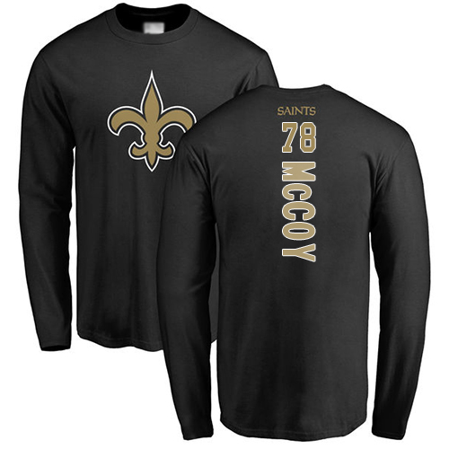 Men New Orleans Saints Black Erik McCoy Backer NFL Football #78 Long Sleeve T Shirt